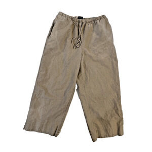 West End Pants Women's Medium Linen Blend Straight Leg Drawstring Casual Relaxed